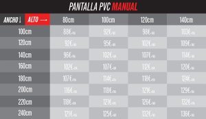 precios de pantallas PVC anticontagio manual